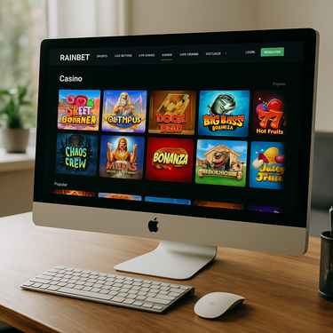 RainBet - Desktop dizaino vaizdas - Tamsi tema